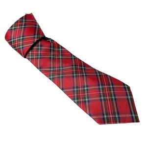 Tommy Hilfiger classic red plaid silk tie